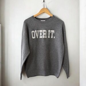 NWT Pink Rose Gray White Over It Sweater! Medium! NEW!